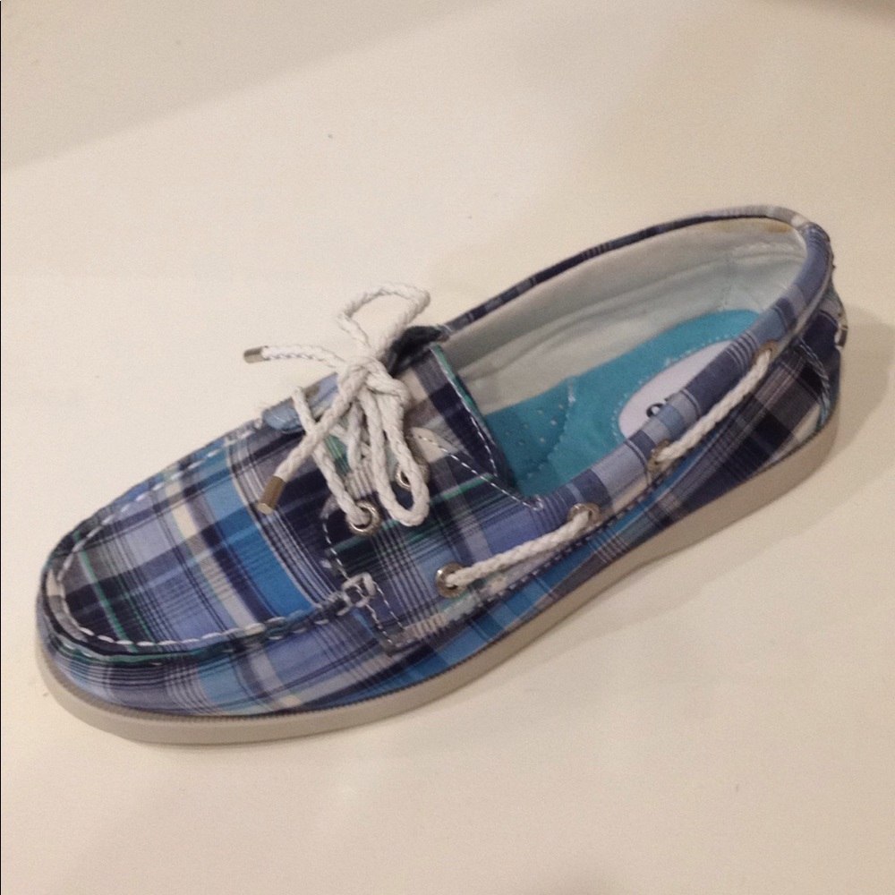 Sebago Blue Multi Mix Cotton Docksider with Tie